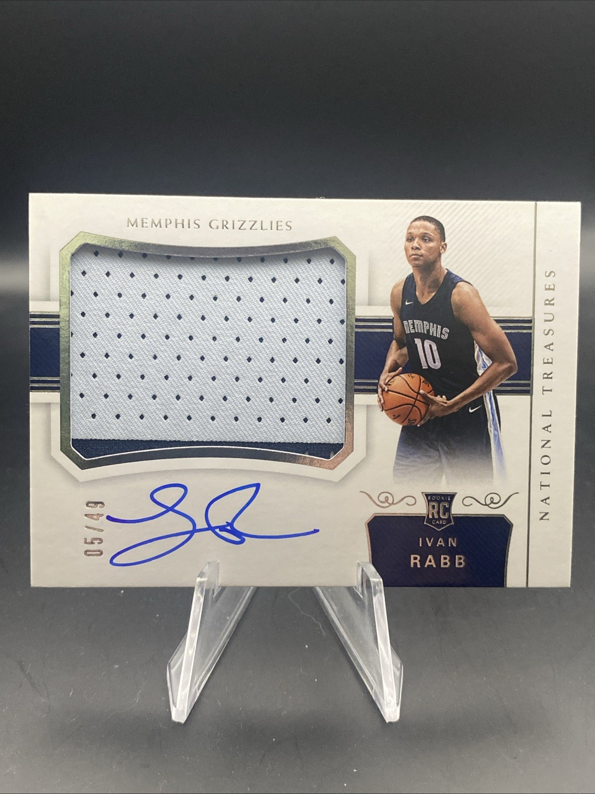 Ivan Rabb 2017-18 Panini National Treasures RPA Rookie Jersey Patch Auto /49