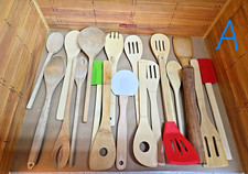 Lot of 20 Various Wooden Kitchen Utensils: Three Lots A, B, C 