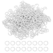 400 Pcs 6mm Circle Open Jump Rings, White