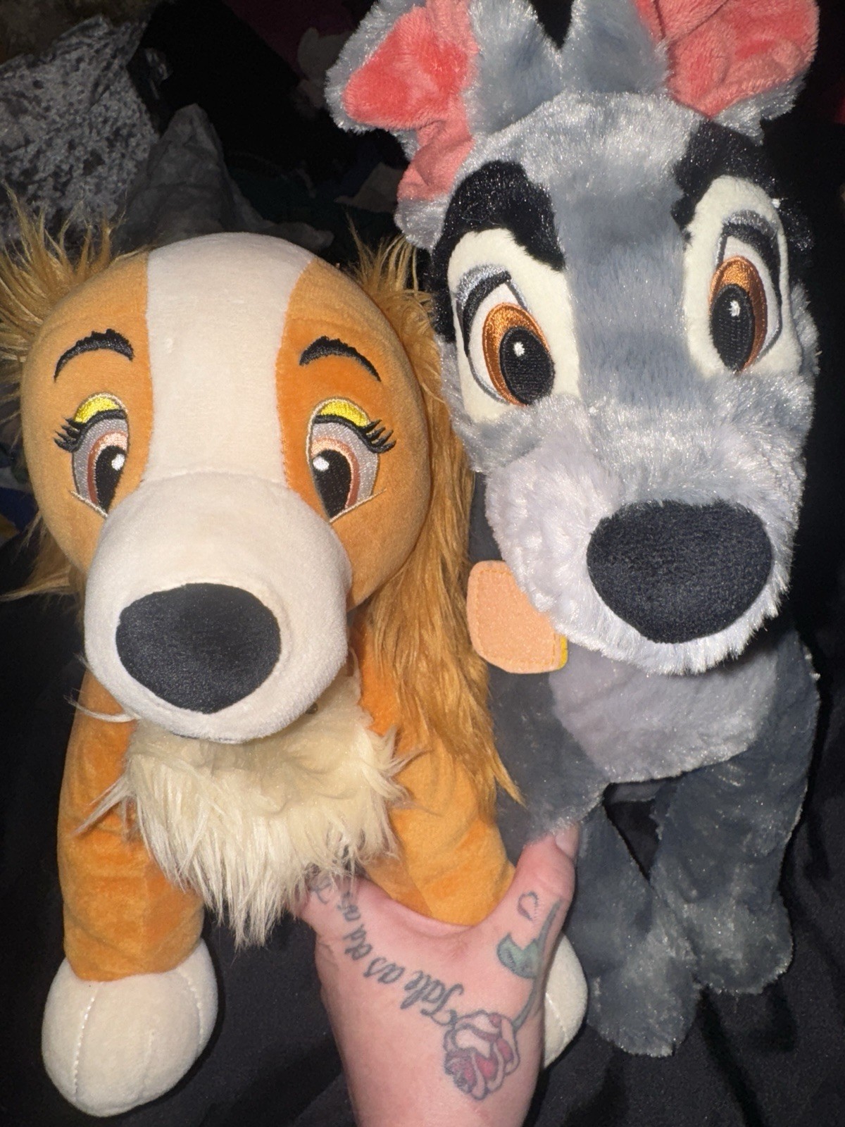 Disney Lady and The Tramp Light Up Cheeks Plush Bundle X2 Soft Toys VGC