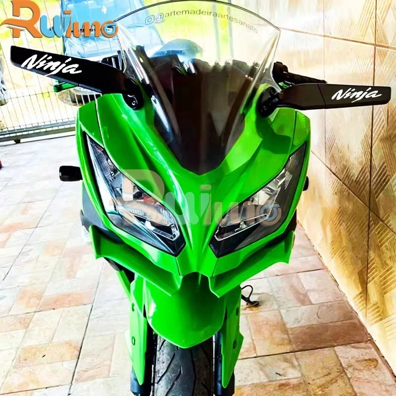 Espejos retrovisores giratorios para Kawasaki Ninja 250/R 300 400/R 650 CNC Foto 3 de 4