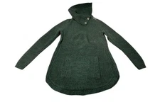 Style & Co Green Cozy Cowl Collar Kangaroo Pocket Sweater. Women's - Size PS
