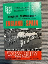 Football programme England v Spain 1968 European Championship Henri Delaunay Cup