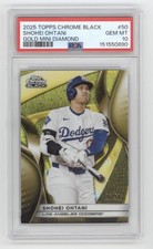 SHOHEI OHTANI 2025 TOPPS CHROME BLACK GOLD MINI DIAMOND /50 PSA 10 DODGERS Q1887