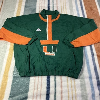 Vtg 90s Miami Hurricanes Apex One Anorak Jacket Mens Large Varsity NFL Puffer