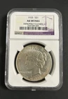1935 Peace Dollar $1 - 90% Silver - NGC AU Details Cleaned