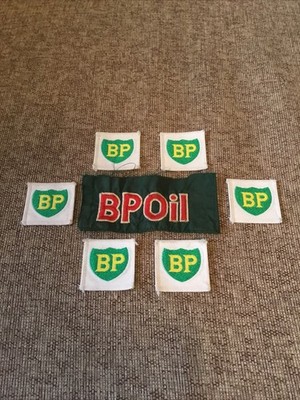 Vintage Restposten Motorsport Stoffflicken - BP ÖL insgesamt 7