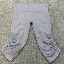 Lululemon Pants Womens 4 Gray Crop Capris Ruched Sides High Rise Yoga Athleisure