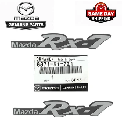 2-PK 8871-51-721 Genuine 1979-1983 Mazda RX-7 Fender Emblem Nameplate Badge Trim - Image 1 of 3