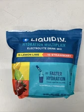 Liquid IV Hydration Multiplier Drink 30 Packs Lemon Lime and Strawberry