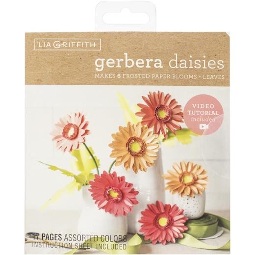 Lia Griffith 6""x6"" Die-Cut Frosted Paper Stack - Makes 6 Gerbera Daisies