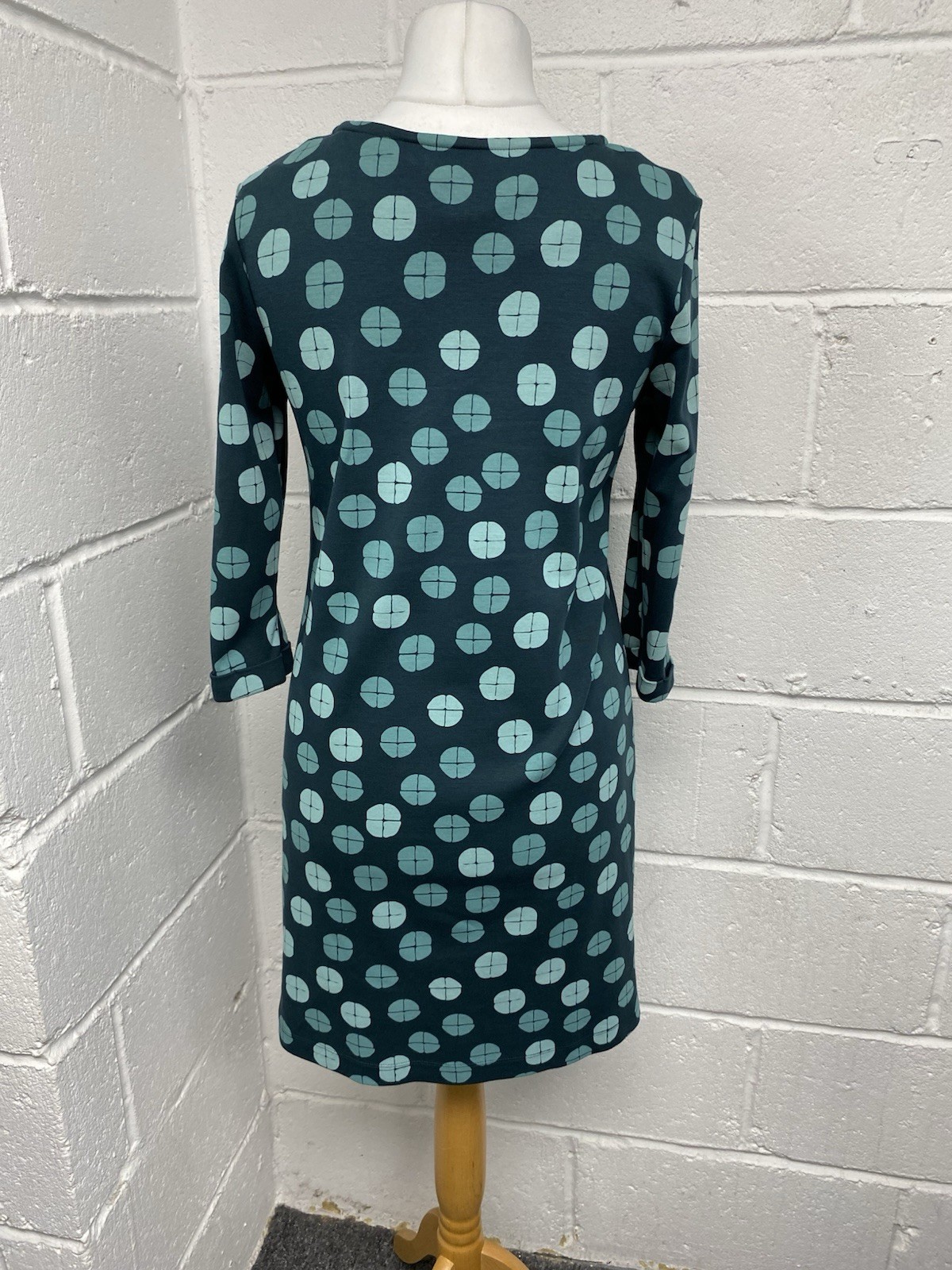 White Stuff Teal Abstract Patterned Jersey Pocket… - image 5