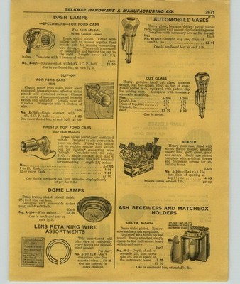 1927 PAPER AD Heavy Cut Glass Car Automobile Flower Vase Presto Cigar Lighter