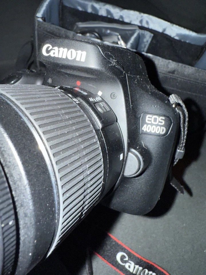 Canon EOS 4000D Rebel T100 DSLR Camera with 18-55mm Lens, Backpack, accessories - Image 3 of 4