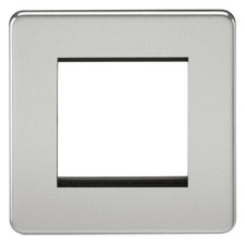 Screwless 2G Modular Faceplate Polished Chrome Euro Module - SF2GPC