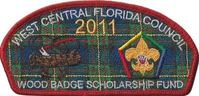 West Central Florida FL 2011 FOS Woodbadge Scholarship Fun CSP Red Bdr (AR6436)