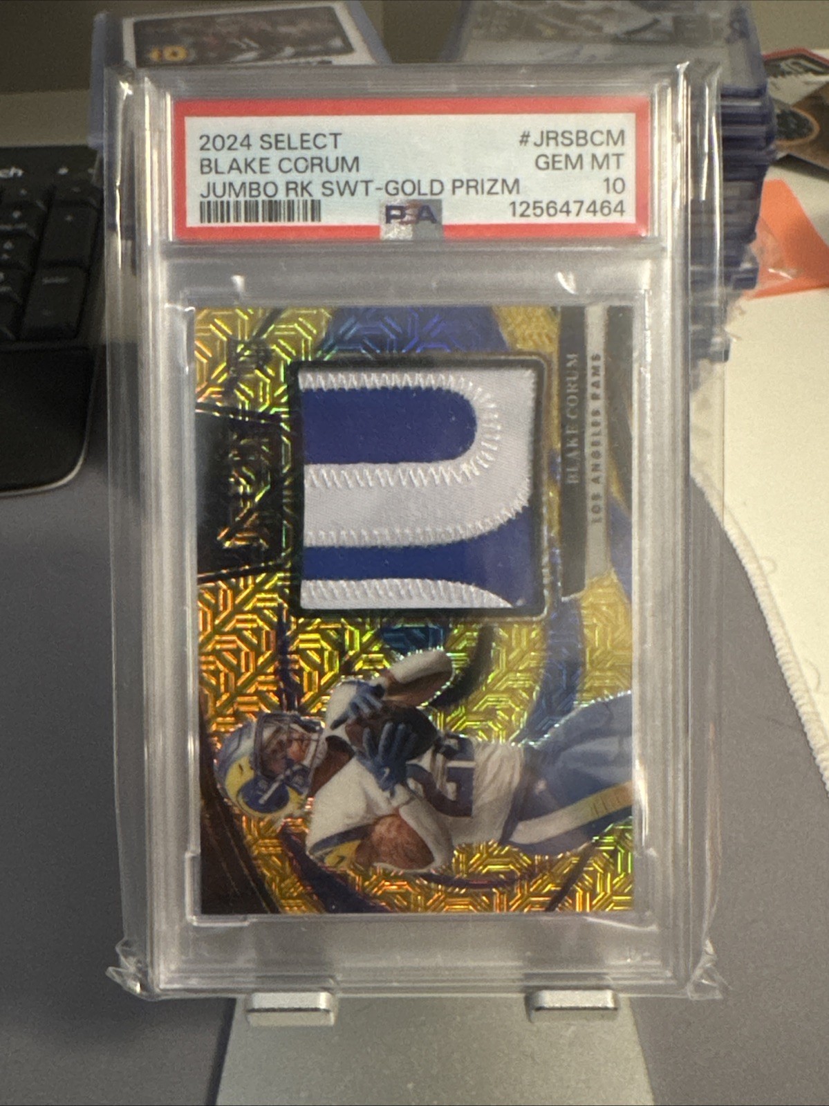 2024 Blake Corum Jumbo RK SWT-Gold Prizm /10 PSA 10 POP 1 Michigan Wolverines