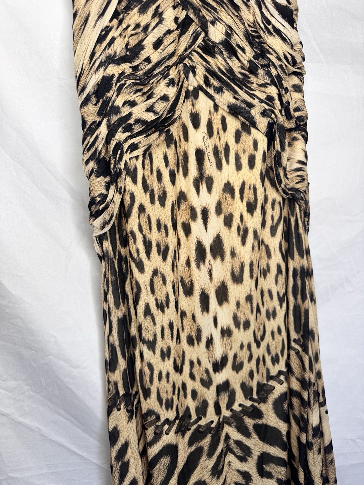 Roberto Cavalli Vintage Rare Leopard-Print Halter Maxi Dress - Beige & Black image 6