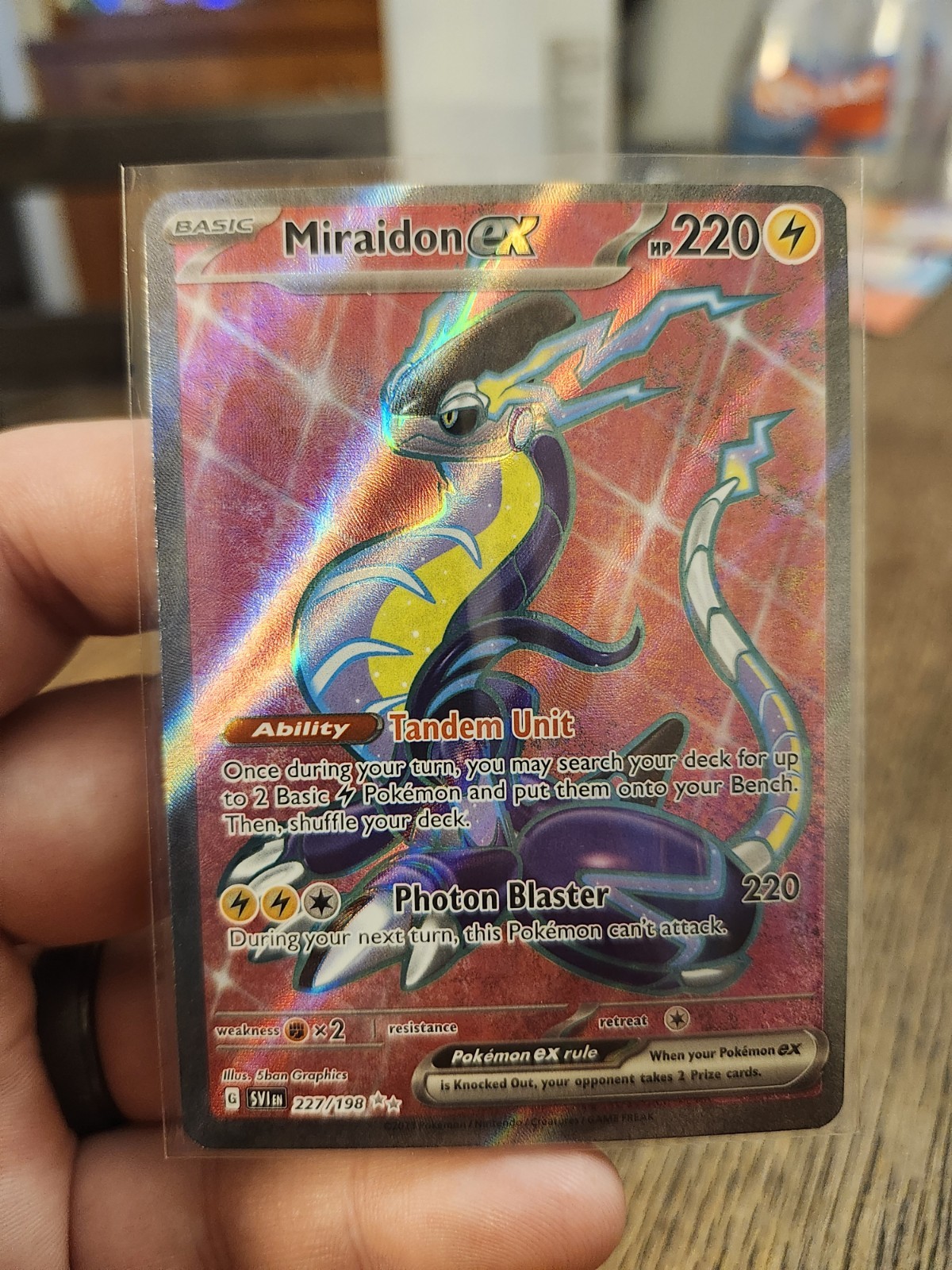 Pokémon TCG Miraidon EX Scarlet & Violet Holo Ultra Rare Card 227/198 NM