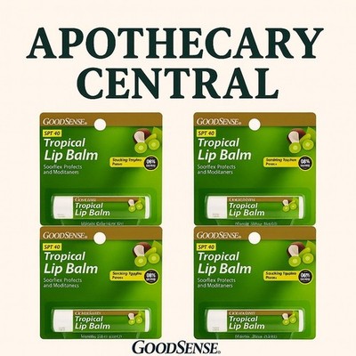 GoodSense Tropical Lip Balm SPF 45   4 Pack | 0.15 oz | Made in USA
