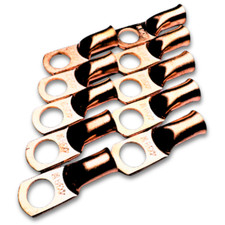 10x 4 Gauge 3/8" Hole OFC Copper Ring Terminals 4GA M10 Battery Lug Connector