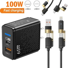 65W Fast Charging USB Type C Wall Charger For iPhone 17 16 15 14 13 12 Pro Max 
