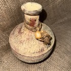Jug Vintage Mexican Terra Cotta Pottery Jug Handmade Earth Tone 8 Inches Tall  — photo 3
