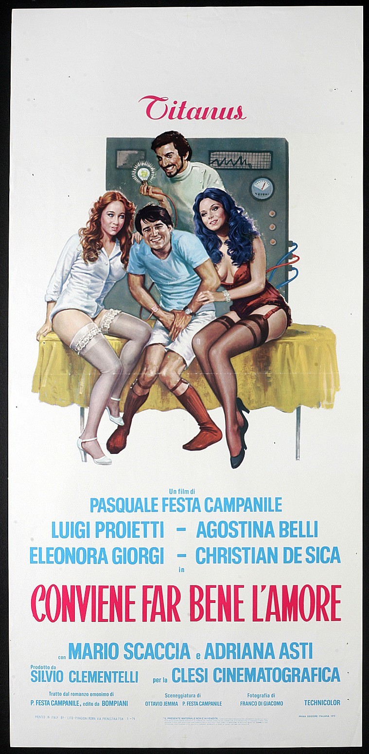 Locandina originale film Conviene far bene l'amore (1975) - Regia di Pasquale Festa Campanile