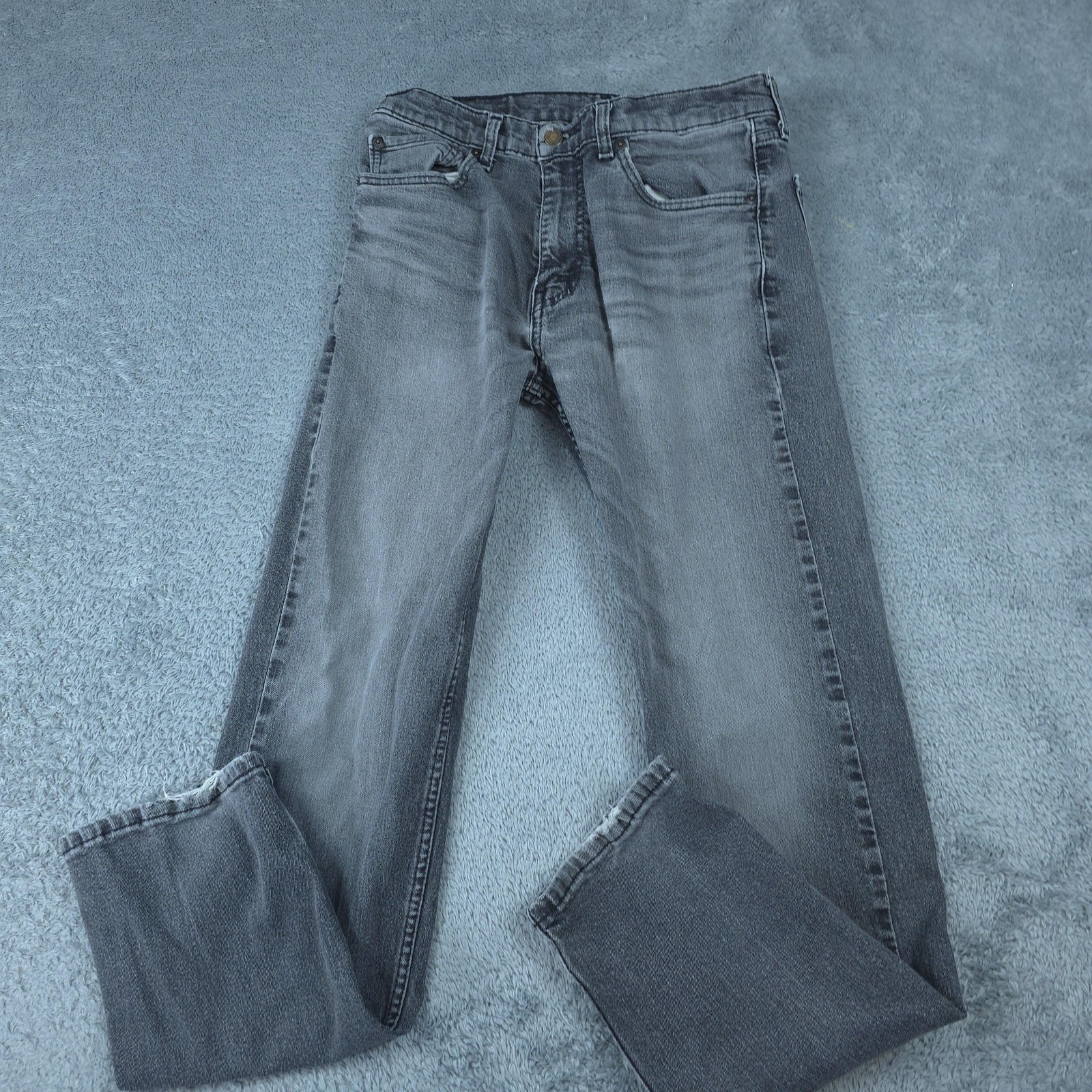 Levis 505 Jeans Mens 32x32 Gray Medium Wash Regular Fit Straight Leg Denim