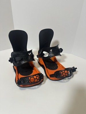 Union Strata Bindings Large Orange   Fully Functional   Cosmetic Highback Wear