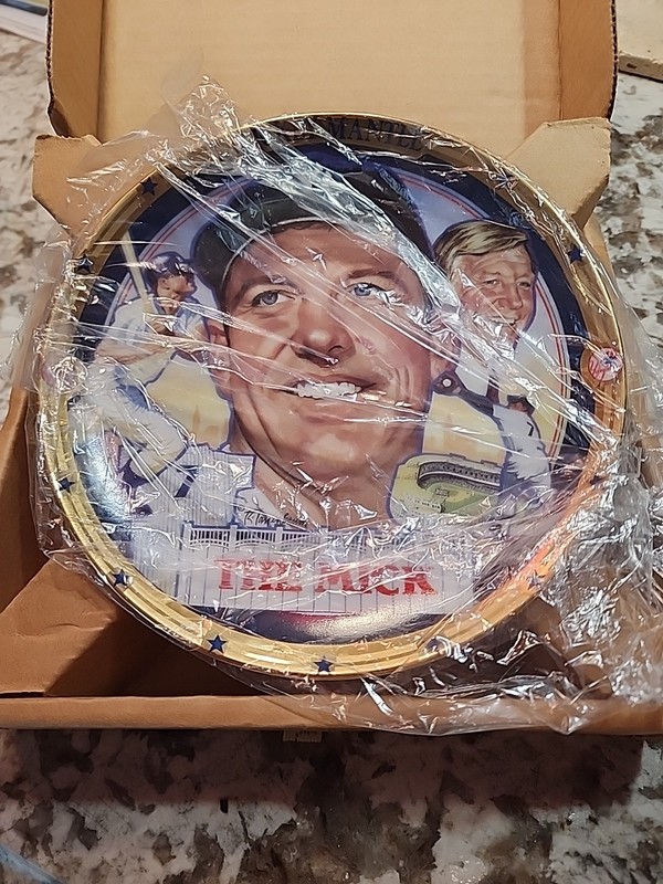 Vintage 1995 The Hamilton Collection NY Yankees Mickey Mantle Plate The Mick New
