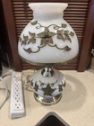 Vintage Falkenstein Milk glass Hurricane Lamp Gone With the Wind