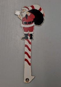 Santa Claus Holiday Mailbox Flag Replacement Enamel Metal Decorative St Nick Vtg