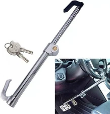 Security Steering Wheel Brake Lock Universal anti Theft Retractable Double Hook