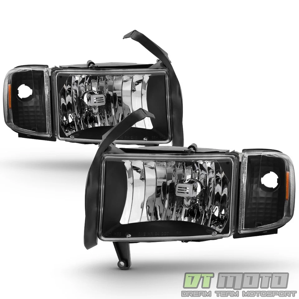 Faros negros para Dodge Ram 1500 2500 3500 1994-2001 con luces de esquina lámparas de señalización Foto 2 de 4