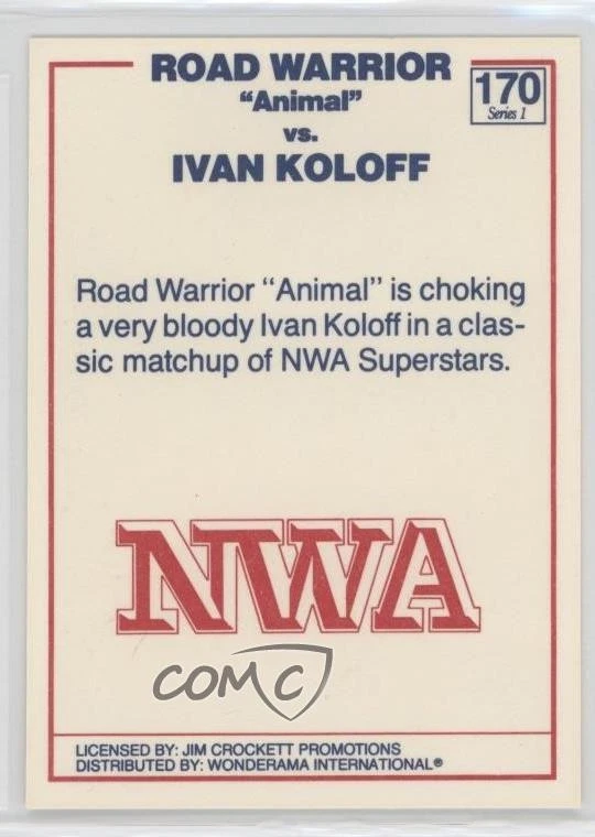 1988 Wonderama NWA Road Warrior Animal Ivan Koloff #170 - Image 2 of 2