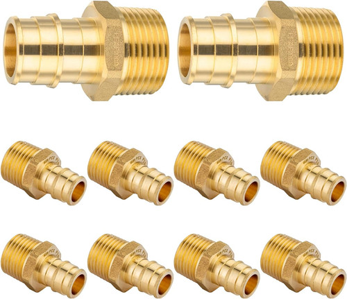 10PC  1/2" PEX-A Expansion X 1/2" Male NPT Adapter(Pex1960016-10)