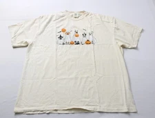 MoCo Boutique Women's Trick or Treat Paw-Ty Graphic Tee CN6 Beige Size 2XL NWT