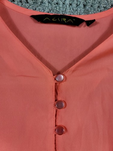 Acira Womens Pink Belted Romper Sz Medium w Pockets Button Front - Picture 3 of 12