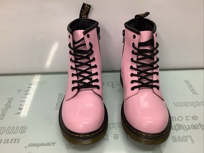 Dr Martens 1460 J Pink Boots Lace Up With Zipper Youth Girl SZ 5(EU36).