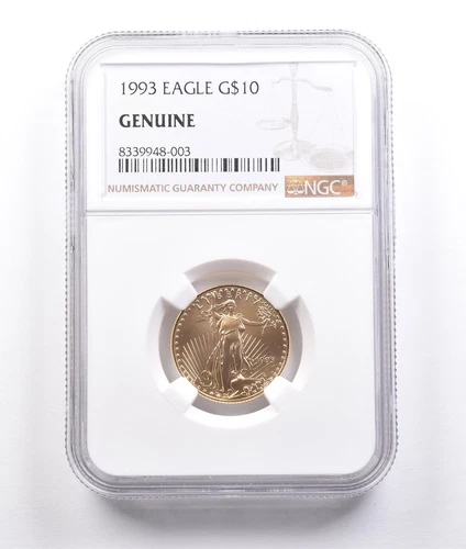 1993 $10 American Gold Eagle 1/4 Oz 0.25 Oz Gold Genuine NGC *6998