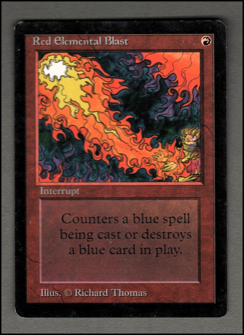 Red Elemental Blast Magic mtg Moderate Play, English Limited Edition BETA x1