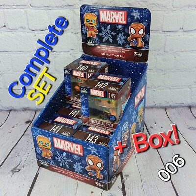 Marvel Gingerbread Funko Minis Bobble-heads Complete Set 2023 Exclusive Series