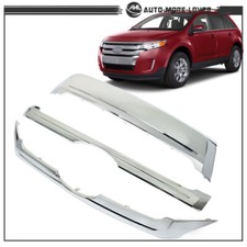 For Ford Edge 2011-2014 Front Upper Center Lower Grille Trim Chrome 3pcs