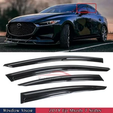 For 2019-2025 Mazda 3 Sedan JDM Mugen Style Window Visors Rain Guards Deflectors