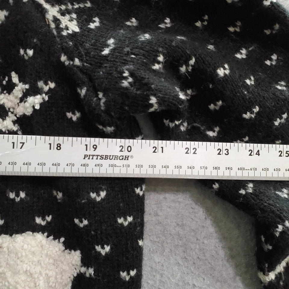 Suéter J. Jill Mujer M Pequeño Negro Rojo Fair Isle Mezcla Lana Navidad LEER Foto 4 de 4