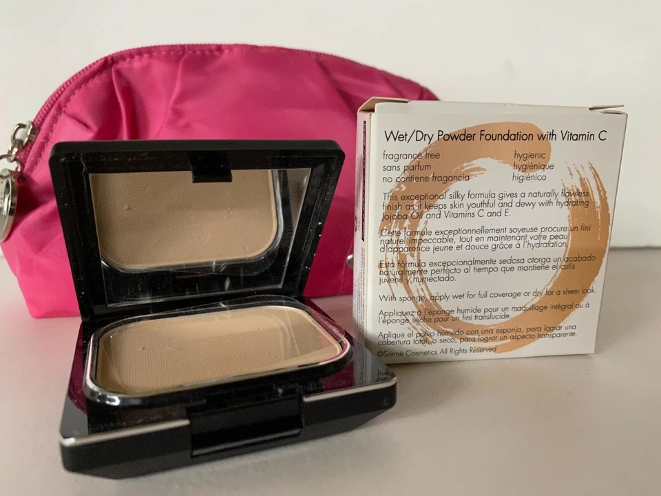 Sorme Believable Finish Wet/Dry Powder Foundation .23 oz & bag HONEY DUSK 405 - Image 4 of 4