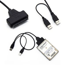 SATA 7+15 22 Pin to USB 2.0 Adapter Cable For 2.5 HDD Laptop Hard Disk Drive