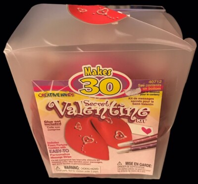 Creative Hands Secret Valentines Kit w/ 30 Foam Fortune Cookies & Message Strips