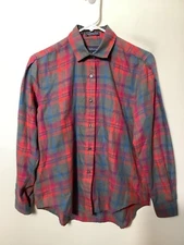 Hathaway Women's Plaid Long Sleeve Casual Button Down Shirt Size 10